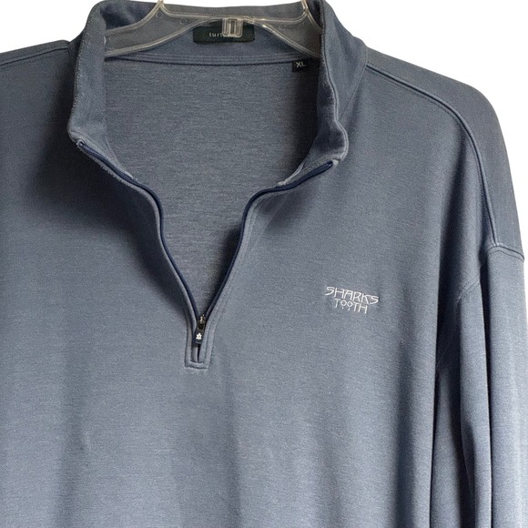 Turtleson Quarter Zip Sweater Mens XL Blue Pullover Embroidered Golf Preppy - Picture 3 of 16
